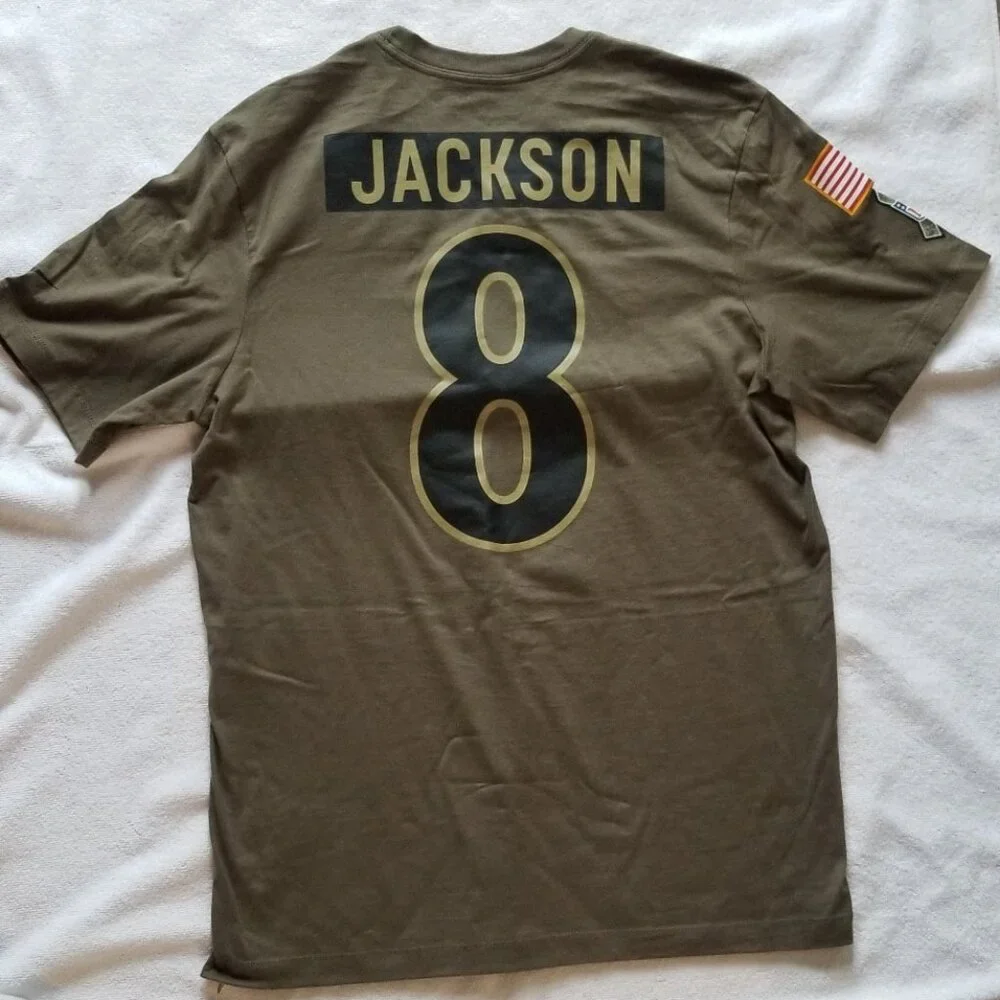Nike Lamar Jackson Baltimore Ravens Salute to Service Name & Number T-Shirt, MD